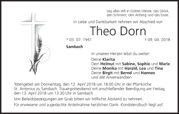 Anzeige von Theo Dorn von MGO