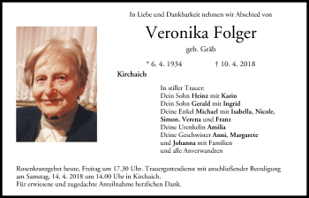 Anzeige von Veronika Folger von MGO