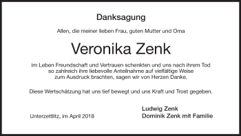 Anzeige von Veronika Zenk von MGO