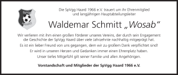 Anzeige von Waldemar Schmitt von MGO