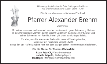 Anzeige von Alexander Brehm von MGO