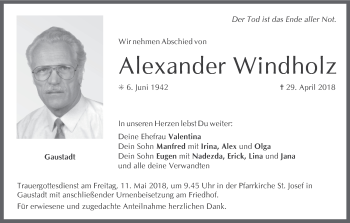 Anzeige von Alexander Windholz von MGO