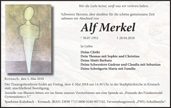 Anzeige von Alf Merkel von MGO