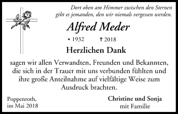 Anzeige von Alfred Meder von MGO