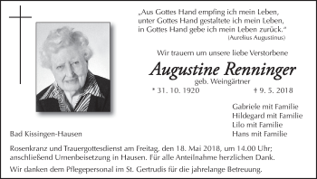 Anzeige von Augustine Renninger von MGO
