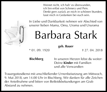 Anzeige von Barbara Stark von MGO