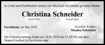 Anzeige von Christina Schneider von MGO