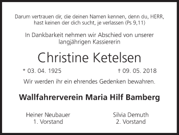Anzeige von Christine Ketelsen von MGO