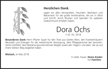 Anzeige von Dora Ochs von MGO