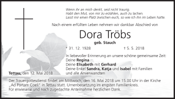 Anzeige von Dora Tröbs von MGO