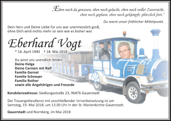 Anzeige von Eberhard Vogt von MGO