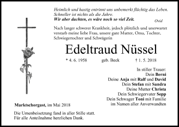 Anzeige von Edeltraud Nüssel von MGO