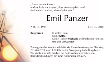 Anzeige von Emil Panzer von MGO
