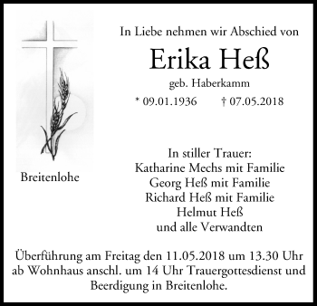 Anzeige von Erika Heß von MGO