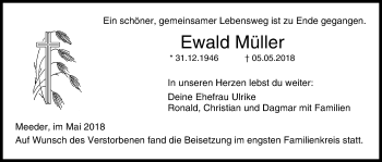 Anzeige von Ewald Müller von MGO