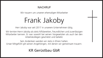 Anzeige von Frank Jakoby von MGO