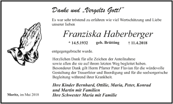 Anzeige von Franziska Haberberger von MGO
