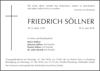Anzeige von Friedrich Söllner von MGO