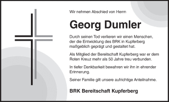 Anzeige von Georg Dumler von MGO