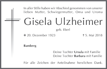 Anzeige von Gisela Ulzheimer von MGO