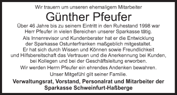 Anzeige von Günther Pfeufer von MGO