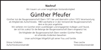 Anzeige von Günther Pfeufer von MGO