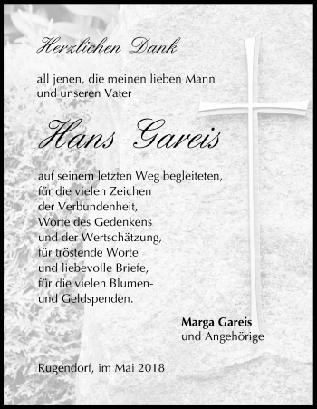 Anzeige von Hans Gareis von MGO