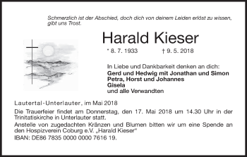 Anzeige von Harald Kieser von MGO