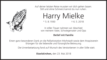 Anzeige von Harry Mielke von MGO
