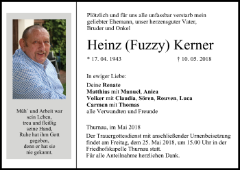 Anzeige von Heinz Kerner von MGO