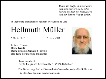 Anzeige von Hellmuth Müller von MGO