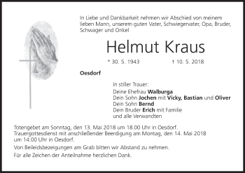 Anzeige von Helmut Kraus von MGO
