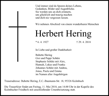 Anzeige von Herbert Hering von MGO