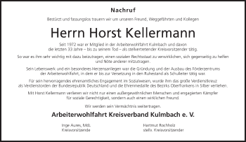 Anzeige von Horst Kellermann von MGO