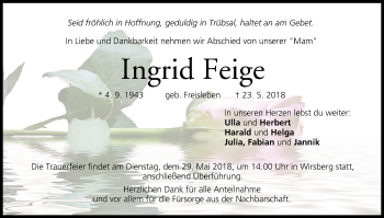 Anzeige von Ingrid Feige von MGO