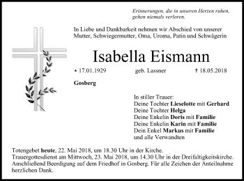 Anzeige von Isabella Eismann von MGO