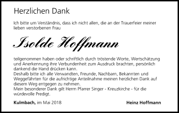 Anzeige von Isolde Hoffmann von MGO