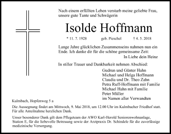 Anzeige von Isolde Hoffmann von MGO