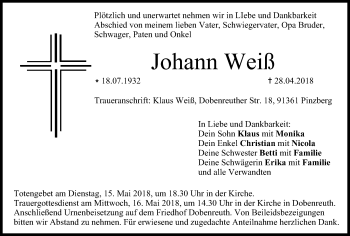 Anzeige von Johann Weiß von MGO