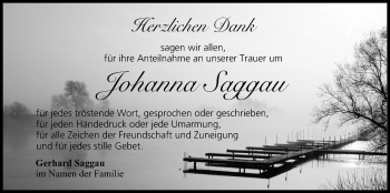 Anzeige von Johanna Saggau von MGO