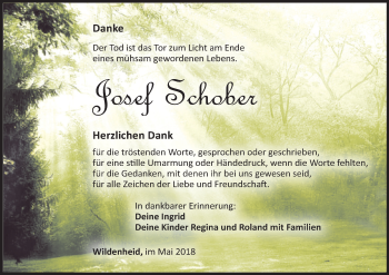 Anzeige von Josef Schober von MGO