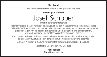 Anzeige von Josef Schober von MGO