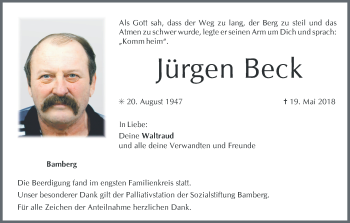 Anzeige von Jürgen Beck von MGO