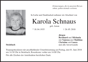 Anzeige von Karola Schnaus von MGO