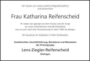 Anzeige von Katharina Reifenscheid von MGO
