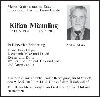 Anzeige von Kilian Männling von MGO