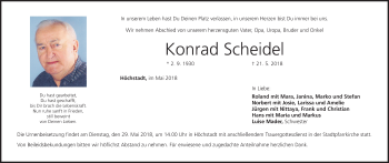 Anzeige von Konrad Scheidel von MGO