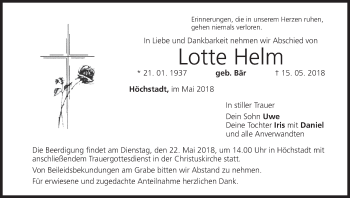 Anzeige von Lotte Helm von MGO