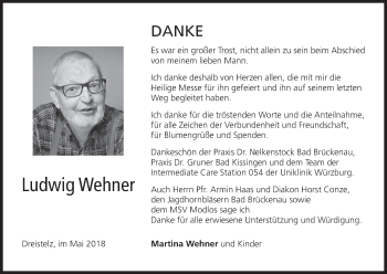 Anzeige von Ludwig Wehner von MGO