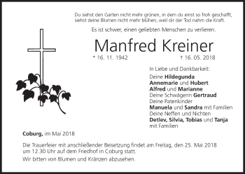 Anzeige von Manfred Kreiner von MGO